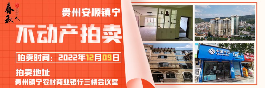 【12月09日】鎮寧縣商鋪、住宅、商業展位拍賣公告